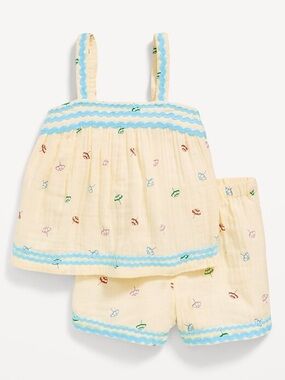 Old Navy Printed Double-Weave Cami Top and Shorts Set size 2T